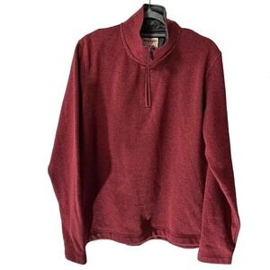 Wrangler Men's Sweater Fleece Quarter-Zip Sweatshirt Zinfandel Heather M ZHGZBR1